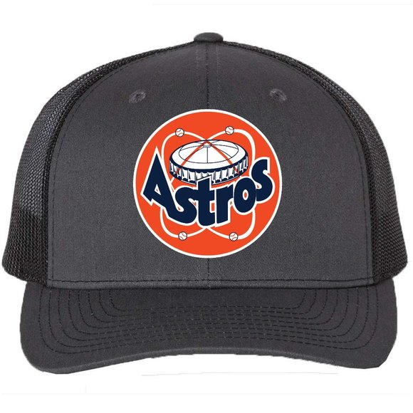 Astros Retro Astrodome 3D Snapback Trucker Hat- Charcoal/ Black - Picture 1 of 3